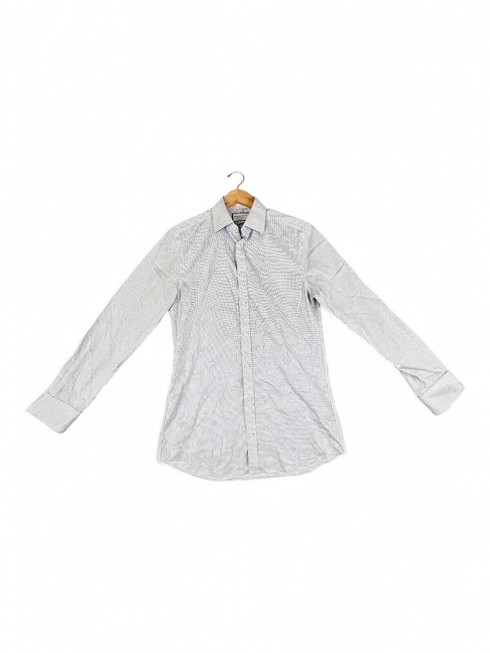 Charles Tyrwhitt Men's 15 Dress Shirt Light Blue Micro Check
